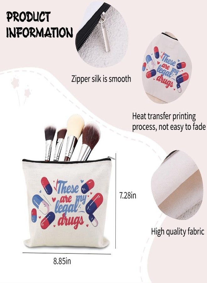 YangQian Medicine Bag for Purse Travel Makeup Bag for Women Patient Nurse Birthday Christmas Gifts for Women Pharmacist Medication Bags for Pills Drug Pouch for Female These Are My Legal Drugs Bags Case - Image 3