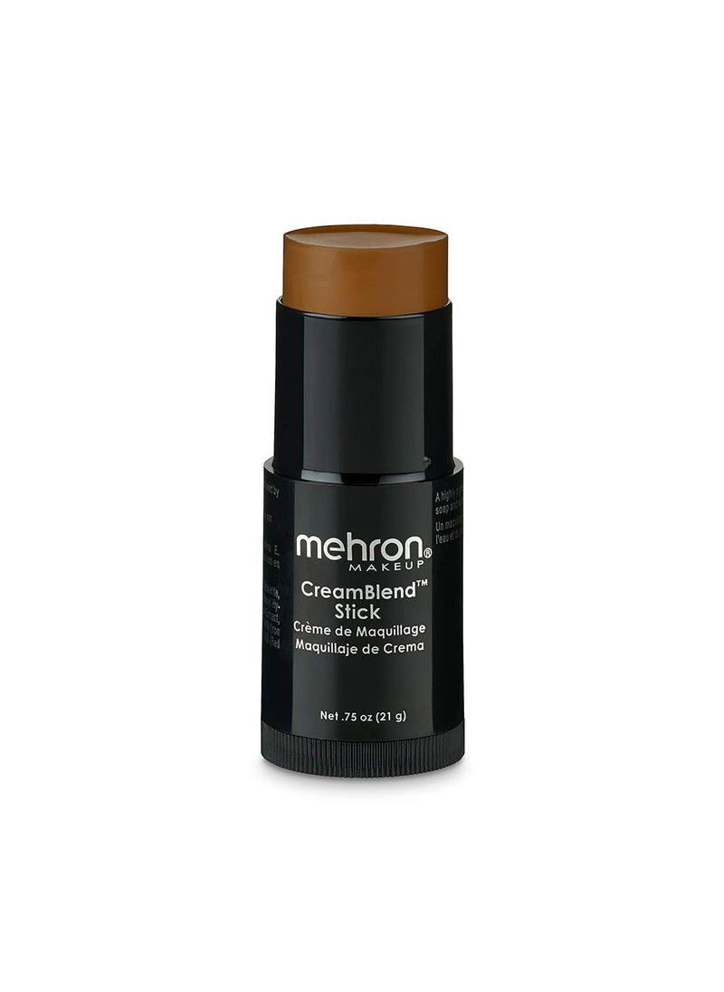 mehron - Mehron Makeup CreamBlend Stick | Face Paint, Body Paint, & Foundation Cream Makeup | Body Paint Stick Perfect for Halloween .75 oz (21 g) (Dark 1) - Image 1