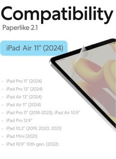 Paperlike 2.1 [2 PACK] for iPad AIR 11 inch (2024) M2 Screen Protector Film Transparent with Paper Texture for Notetaking Sketching Writing Drawing Like on Paper  - Image 2