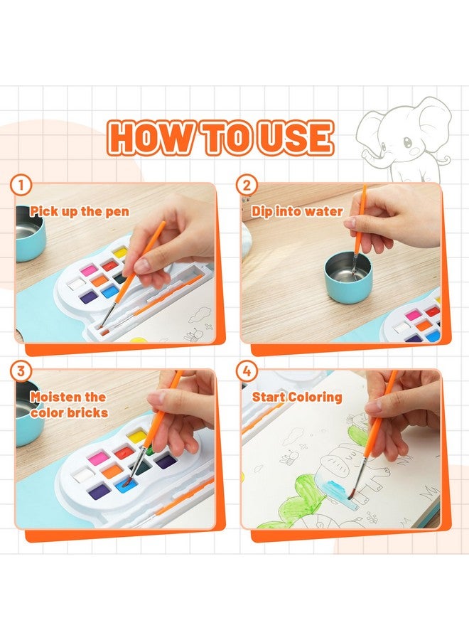 YPLUS Watercolor Paint Set, All in one Painting Books for Toddlers, Mess Free Coloring Books for Kids, Magic Book Art Craft Supplies with Brush Christmas Stocking Stuffers for Kids Toddler - Image 4