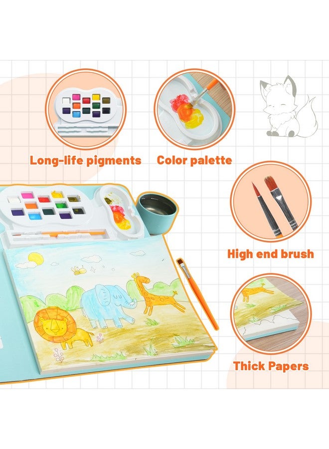 YPLUS Watercolor Paint Set, All in one Painting Books for Toddlers, Mess Free Coloring Books for Kids, Magic Book Art Craft Supplies with Brush Christmas Stocking Stuffers for Kids Toddler - Image 5