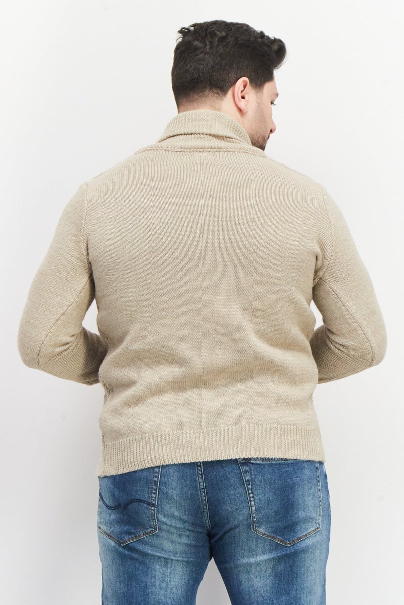 Celio Men V Neck Long Sleeve Knitted Cardigans, Grey  - Image 2