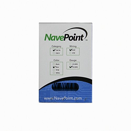 NavePoint CAT5e (CCA), 500ft, Blue, Solid Bulk Ethernet Cable, 24AWG 4 Pair, Unshielded Twisted Pair (UTP) - Image 2