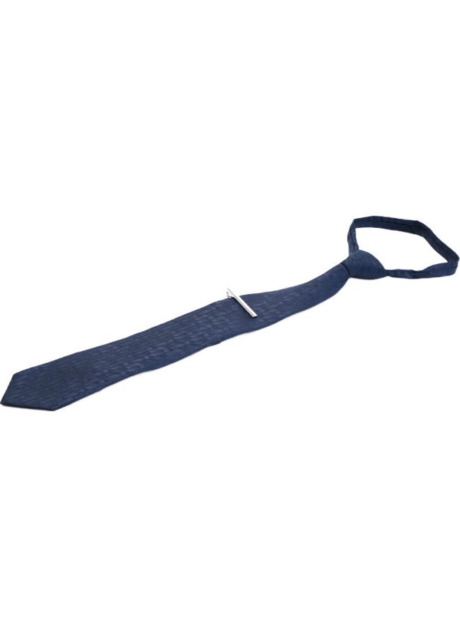 Northrop Martin High-End Silk Zipper Tie No Knot Men'S Business Lazy Easy Pull Includes Collar Clip Set Birthday Gift - Image 1