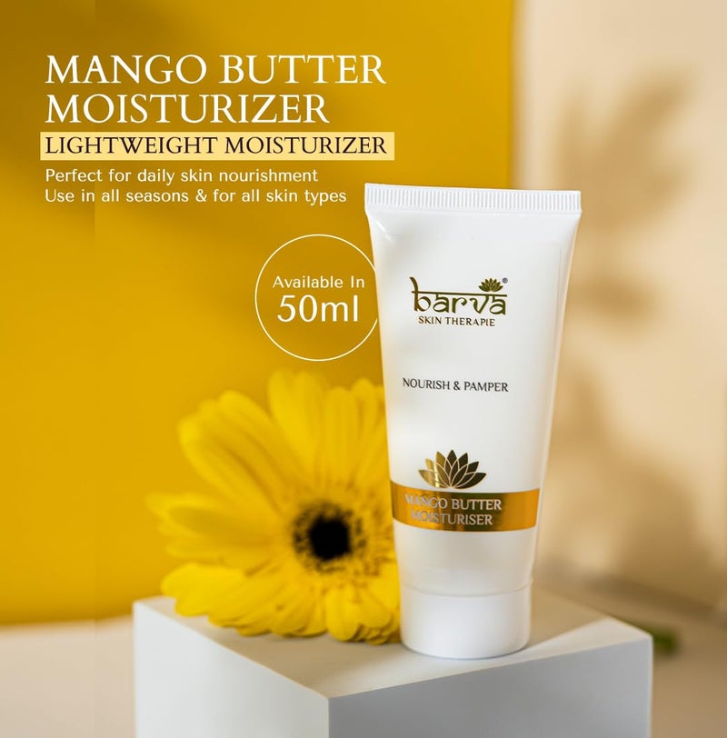 Barva Mango Butter Moisturizer Face Cream For Normal  Dry Skin No Parabens Silicones Mineral Oil  Colour 50ml - Image 2