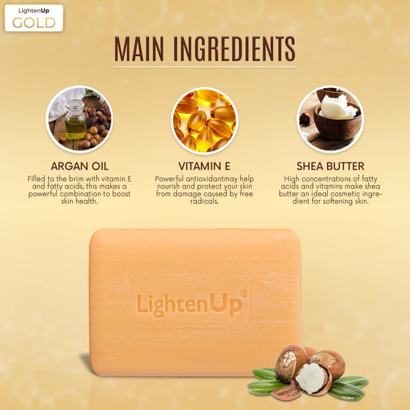 LightenUp Anti-Aging Cleansing Bar Soap 200g - Anti-oxidant Properties, with Shea Butter and Argan Oil - Image 3