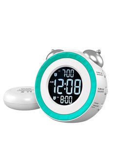 Loud Alarm Clock with Bed Shaker  0-100% Dimmer Vibrating Alarm Clock for Heavy Sleepers or Hearing Impaired Easy to Set USB Charging Port