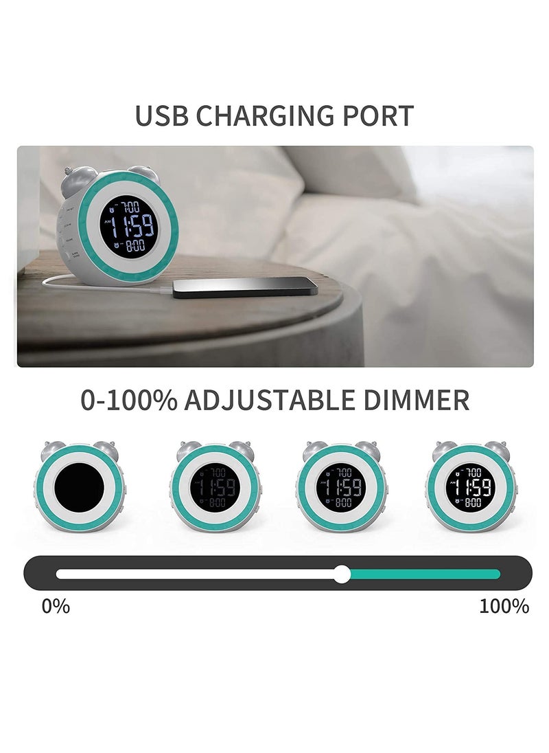 Aookay - Loud Alarm Clock with Bed Shaker  0-100% Dimmer Vibrating Alarm Clock for Heavy Sleepers or Hearing Impaired Easy to Set USB Charging Port - Image 1