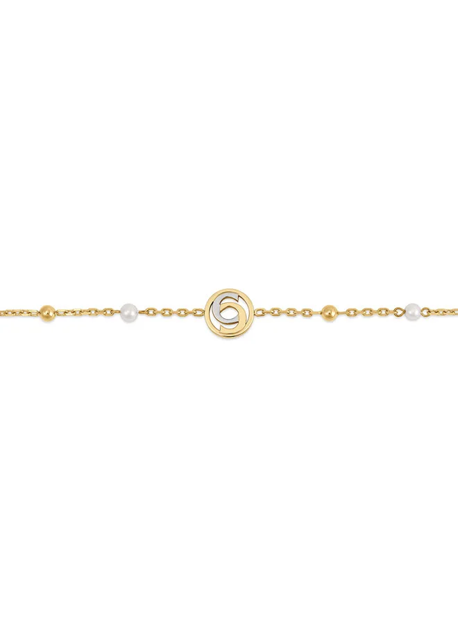شيروتي 1881 Celeste Gold Bracelet with Pearls & Double C Charms Women