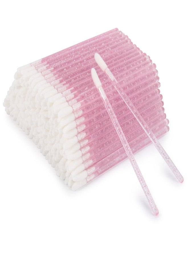 acDesign 300PCS Glitter Crystal Lip Brush Disposable Lip Brushes Lip Gloss Wands Applicators for Lipstick and Lip Gloss-Pink - Image 1