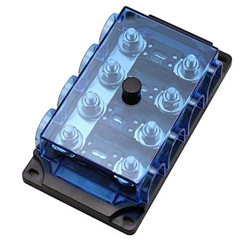 VOZINMOST 4-Way MEGA/AMG Fuse Holder with 4 PCS ANM Bolt-on Fuse 100A for Cars, Power Switch, GPS Positioning, LED Turn Signals - Image 2