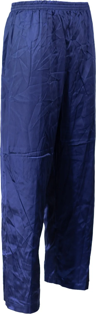 اوبلاند Men's Satin Fabric Pajama Pants Solid Color Elastic Waist No Pocket Wide Leg Relaxed Cut