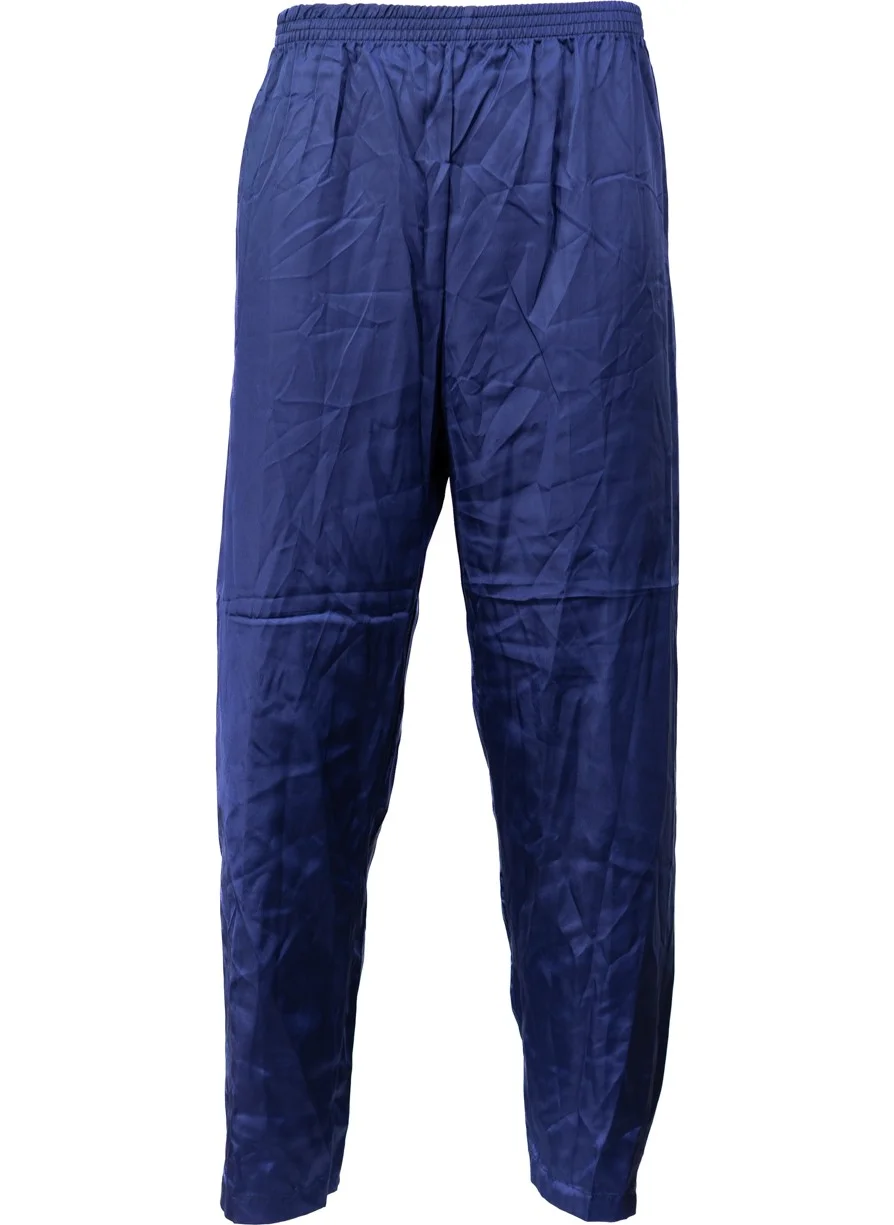 Oppland Men's Satin Fabric Pajama Pants Solid Color Elastic Waist No Pocket Wide Leg Relaxed Cut