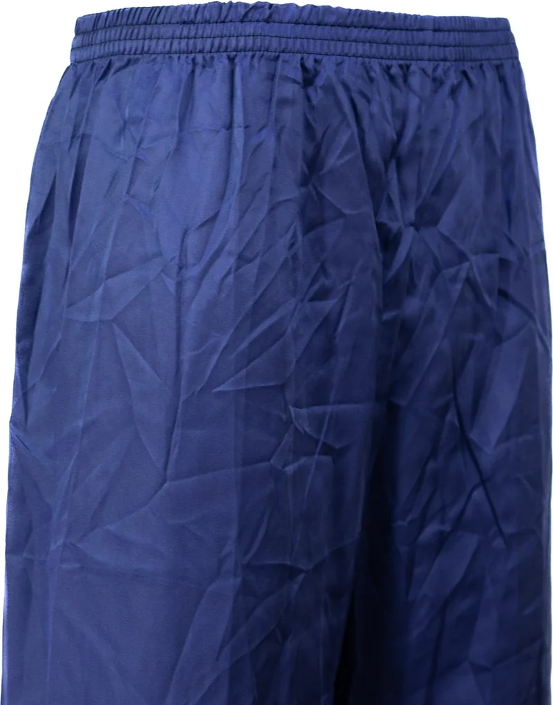 اوبلاند Men's Satin Fabric Pajama Pants Solid Color Elastic Waist No Pocket Wide Leg Relaxed Cut