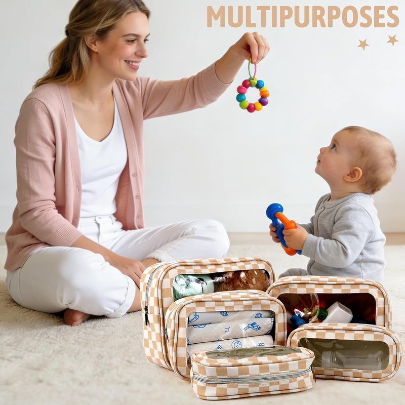 YOPCDJ Diaper Bag Pouches, Khaki, 5pcs, Practical - Image 3