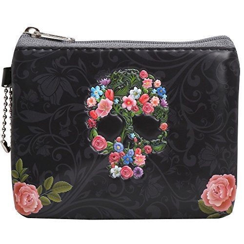Coolrunner 3D Skull Series zipper coin purse small wallets mini change purse (Purse) - Image 1