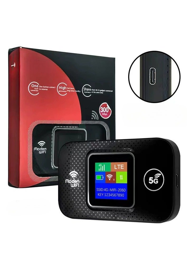 Generic 5G4G LTE Mobile WiFi Router, 300Mbps Asia High Speed Portable Travel, USB-Powered WiFi Modem with SIM Card Slot, Share Up to 10 Devices  - Image 1