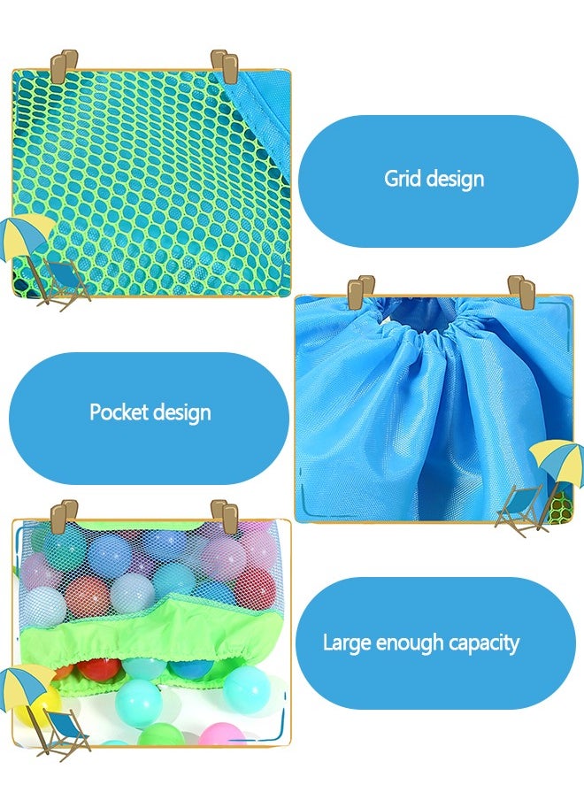 GROIC - Beach Mesh Bag Large Tote Sand Beach Toy Bag Durable Backpack Swim and Pool Kids Toys Balls Drawstring Storage Bags Packs, Double Shoulder Beach Backpack - Image 1