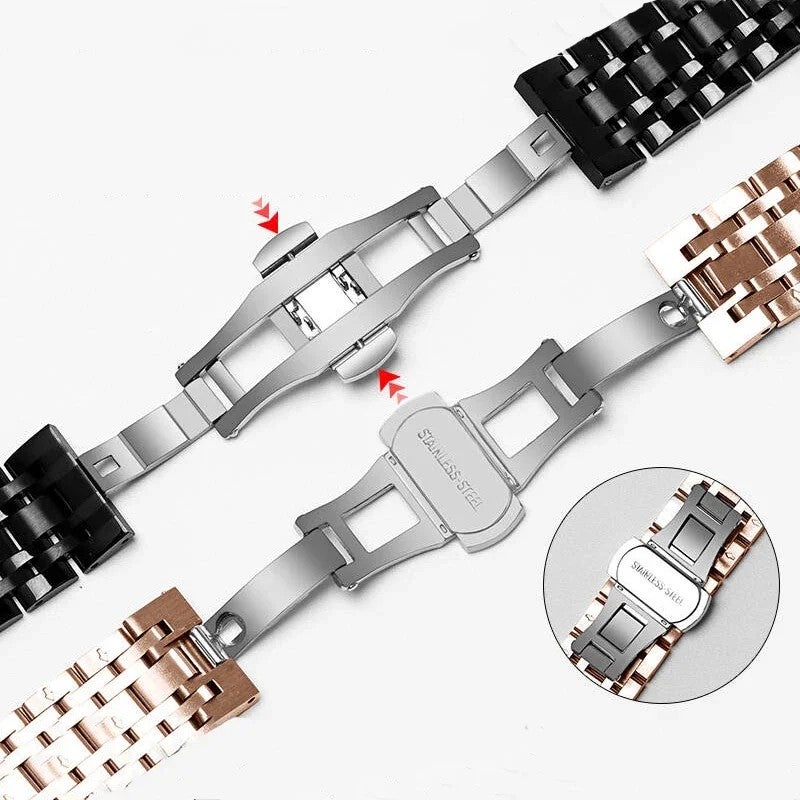 Bluejw 10 12 14 16 18 20 22mm Butterfly Buckle Solid 316 Stainless Steel Watch Band Bracelet - Premium Replacement Strap - Image 5