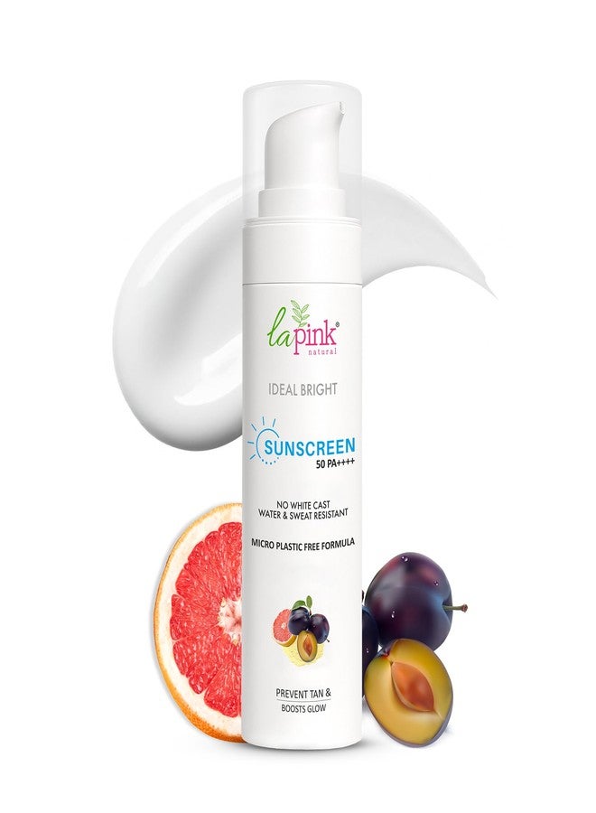 La Pink Ideal Bright Sunscreen SPF 50 PA++++ UVA + UVB | 5% Niacinamide, White Haldi, Water & Sweat Resistant, Prevent Tan, No White Cast, Microplastic Free, All Skin Types - 30g - Image 1