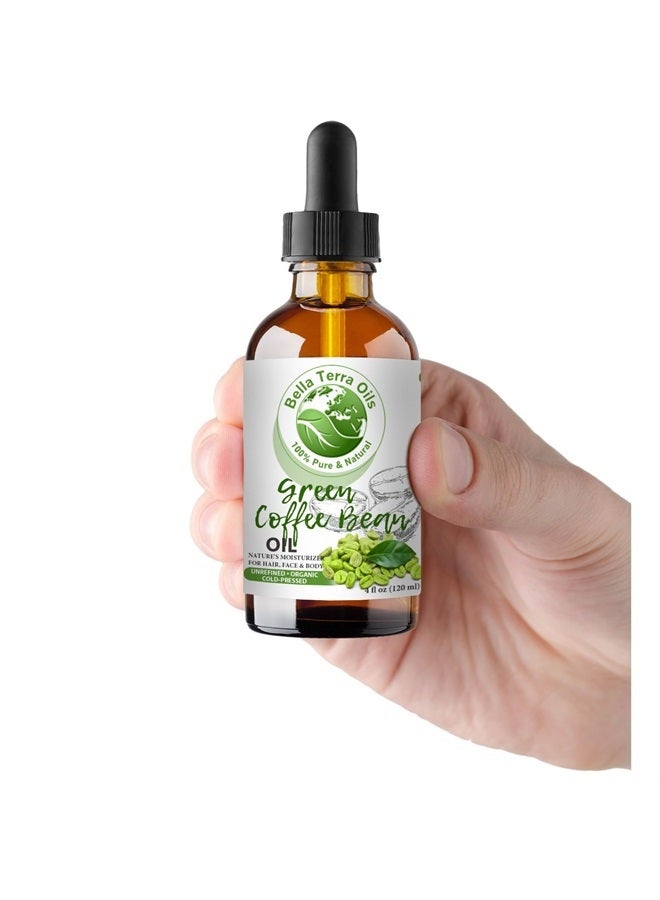 Bella Terra Oils زيت حامل حبوب القهوة الخضراء. 4 أونصات. مضغوط على البارد. غير مكرر. 100% نقي. غير مسد للمسام. خالي من المواد الكيميائية. رائع لبشرة تحت العين. مرطب طبيعي للوجه والجسم والشعر. - Image 2