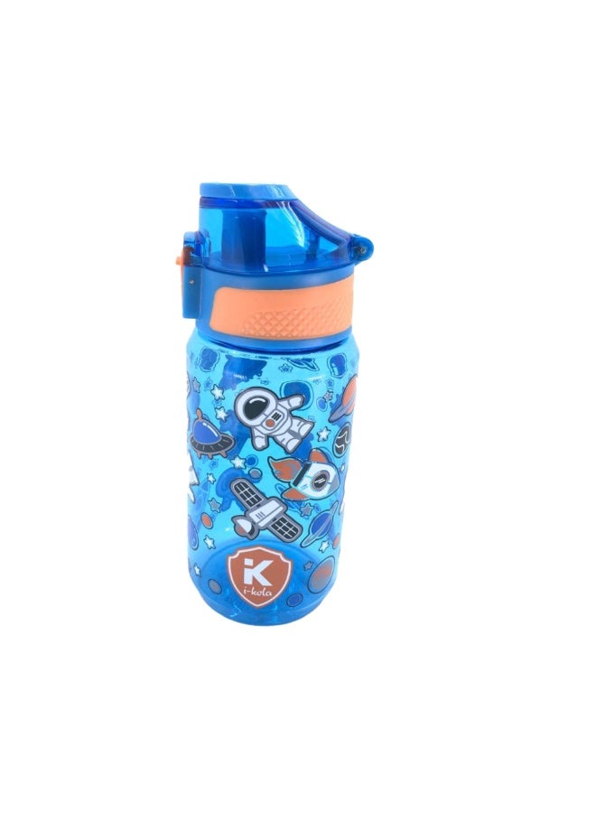 i-kola SPACE BLUE 540 ML Kids Water Bottle for School | BPA-Free Plastic Water Bottle for Boys & Girls | Leakproof, Unbreakable, Easy to Drink, Quick Open Lock (TS-9234 A 2) - Image 2