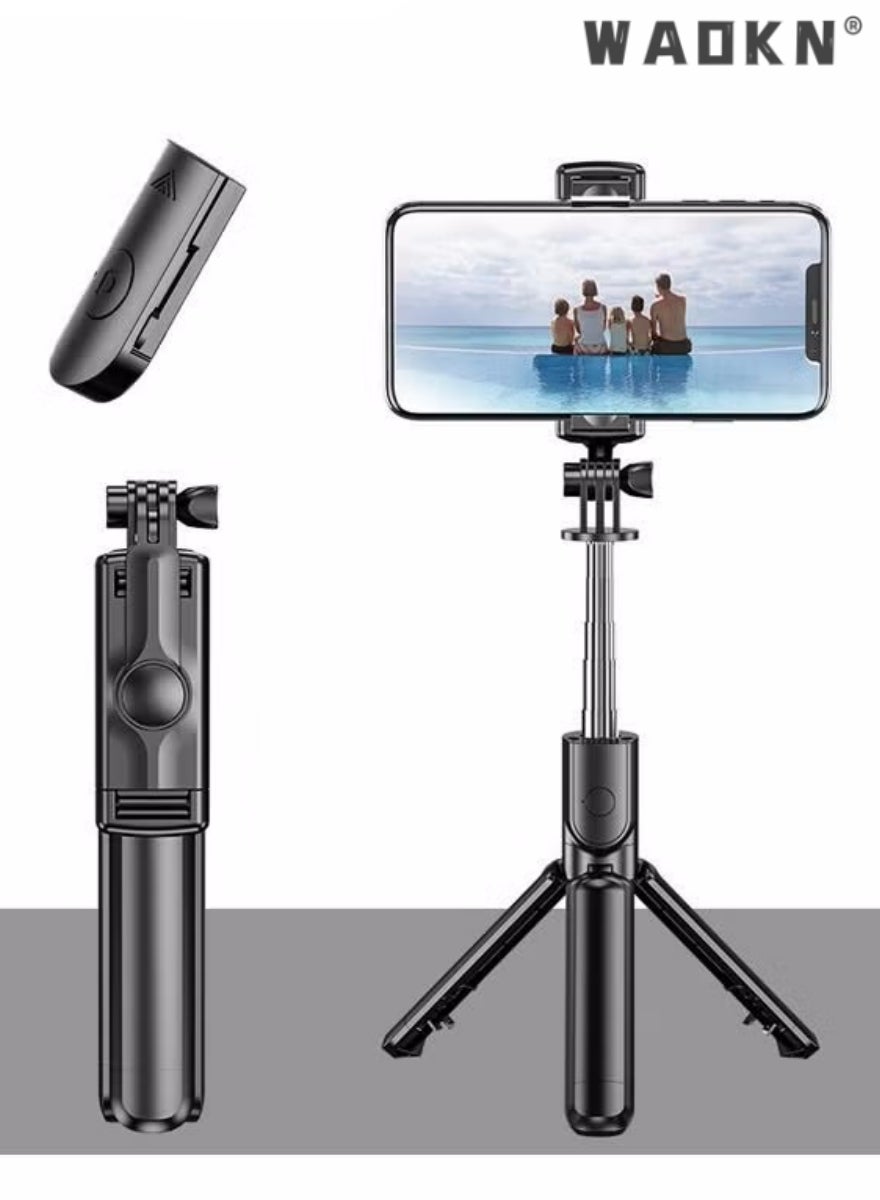 Gimbal Stabilizer for Smartphone Extendable Selfie Stick Tripod with Wireless Remote Gimbal Stabilizer with Auto-Balance Phone Holder for All Cell Phone, 360° Rotation Tripod with Wireless Remote