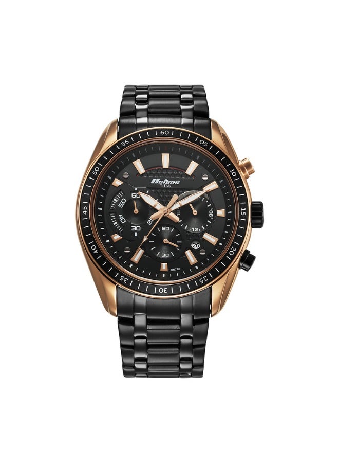 TITAN Octane Quartz Chronograph with Date Black Dial Black Stainless Steel Strap Watch for Men - 90077KM06 - Image 1