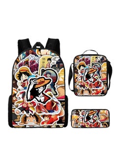 Cartoon anime backpack for primary and secondary school students, large capacity casual lightweight backpack, cartoon shoulder bag, pencil case, pencil case, and pencil case