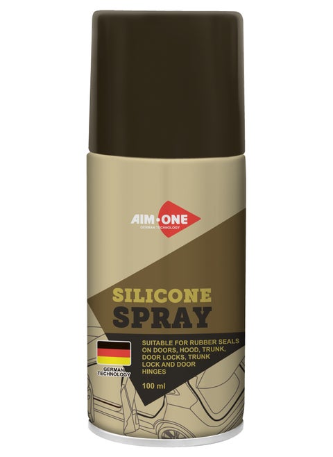 Aim One Silicone Spray 100ml - Suitable For Rubber Seals On Doors - Hood - Trunk - Door Lock & Door Hinges