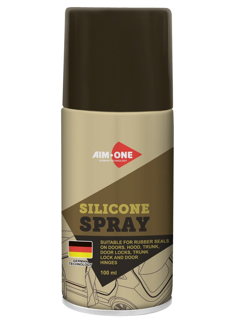 Aim One Silicone Spray 100ml - Suitable For Rubber Seals On Doors - Hood - Trunk - Door Lock & Door Hinges