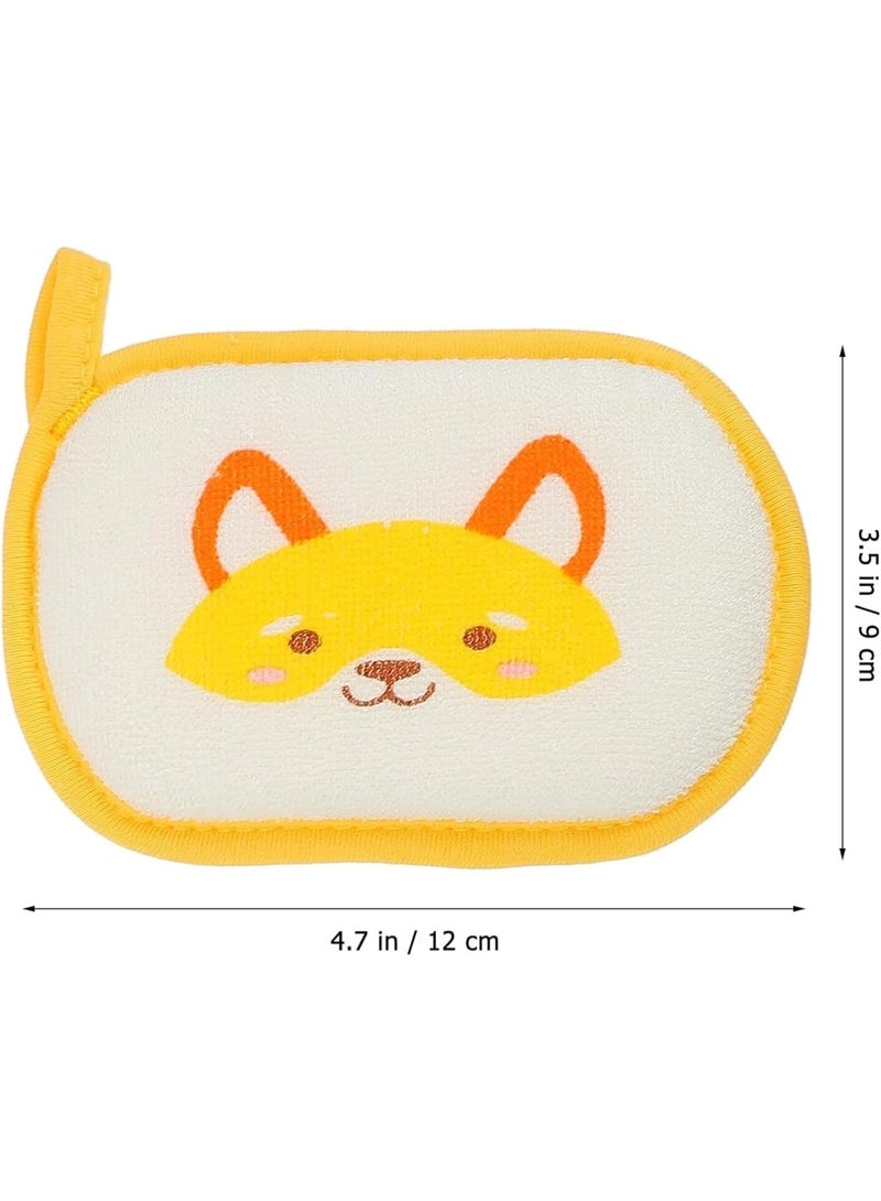 3 Pack Baby Bath Sponges, Cartoon Animal Shower Scrubbers, Soft Exfoliating Bath Towel for Infant Bathing, Easy Grip and Clean, Fox, Frog, Rabbit - Image 2
