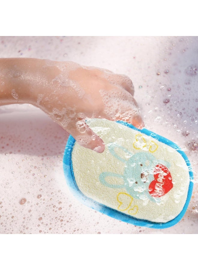 3 Pack Baby Bath Sponges, Cartoon Animal Shower Scrubbers, Soft Exfoliating Bath Towel for Infant Bathing, Easy Grip and Clean, Fox, Frog, Rabbit - Image 3