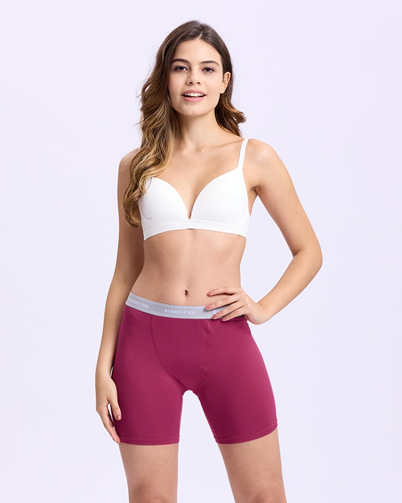 BAMBOO COOL Womens BoyShorts Underwear Full Coverage Ladies Panties High Waisted Boxer Briefs Breathable Stretch 5 Pack - Image 2