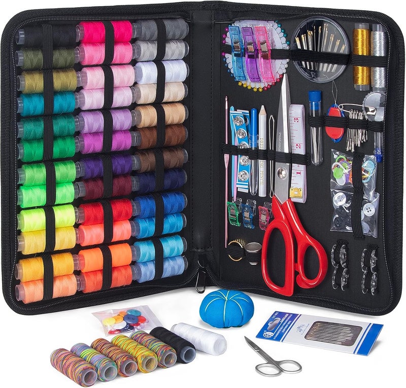 YUANHANG Large Sewing Kit, 200 Pcs Needle And Thread Kit Supplies, Anti-Scratch Durable Oxford Case For Adults, Home Repair Diy, Portable Travel L 01 - Image 1