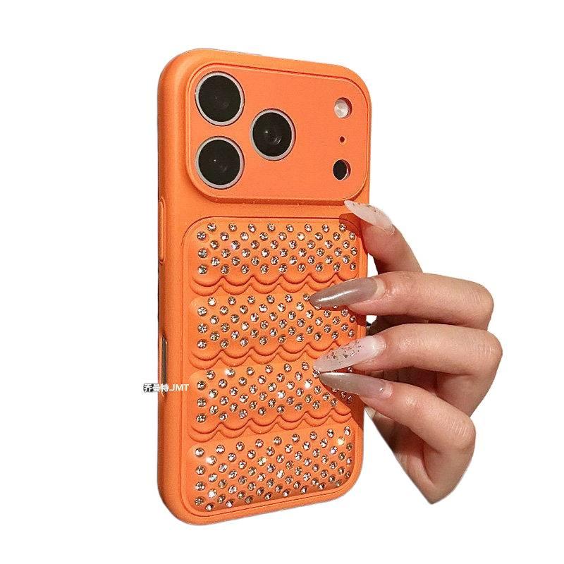 BB غطاء واقي بAcrylic لـ iPhone 12 Pro Max مع مقاوم للصدمات وحماية من السقوط مع مقاوم للصدمات مع حامل قائم مع مغناطيس قوي باللون برتقالي مغناطيسي بوظيفة حامل من الأكريليك - Image 1