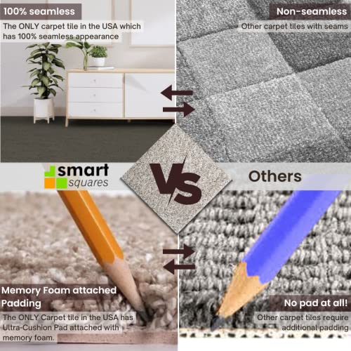 SMART SQUARES THE SIMPLE FLOORING SOLUTION Smart Squares in A Snap Premium Made in The USA Carpet Tiles 8x8 Inch, Soft Padded, Seamless Appearance, Peel and Stick for Easy DIY Installation (383 Rustic Charm, Sample) - Image 4