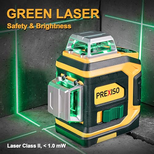 PREXISO Rechargeable 360° Self Leveling Green Laser Level with Tripod, Magnetic Base, Glasses - For Construction, Tile, Home Renovation - Image 2