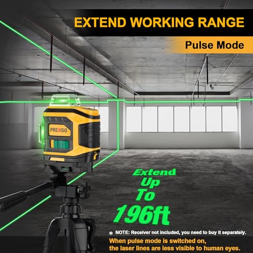 PREXISO Rechargeable 360° Self Leveling Green Laser Level with Tripod, Magnetic Base, Glasses - For Construction, Tile, Home Renovation - Image 4