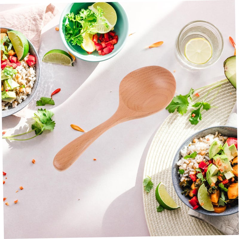 Small Wooden Soup Ladle Chinese Cooking Spoon Tasting Scoop Serving Utensil - Image 4