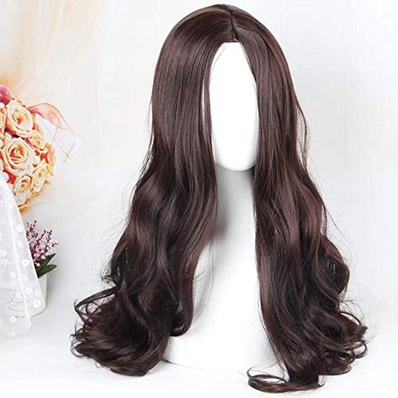 باروكة شعر نسائية من ECIF، باروكة شعر عصرية، نقاط في باروكة شعر مموج، باروكة شعر بني