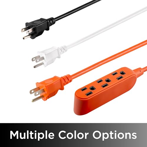 UltraPro 50 Ft Indoor Extension Cord 3 Outlet Power Strip Short Extension Cord with Multiple Outlets Grounded Heavy Duty 16 Gauge ETL Listed Orange 51926 - Image 4