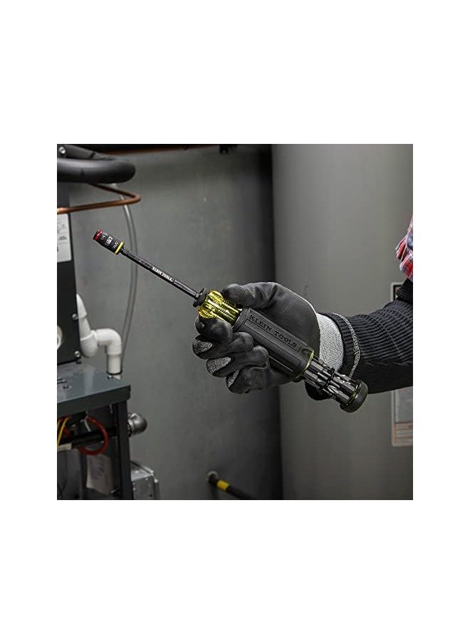 Klein Tools - 32304 Screwdriver 14 In 1 Adjustable Screwdriver With Flip Socket Hvac Nut Drivers And Bits Impact Rated One Size - Image 1