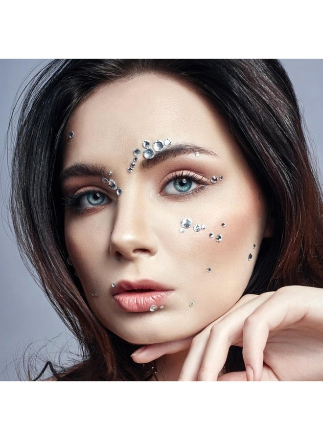 Hugifts 6 sheets of hair accessories gems, self-adhesive face gems eye gems rhinestones, makeup gem stickers, hair accessories pearl stickers, shiny rhinestone stickers crafts, 3/4/5/6/8/10mm, suitable for festivals, mobile phones, photo frames decoration - Image 5