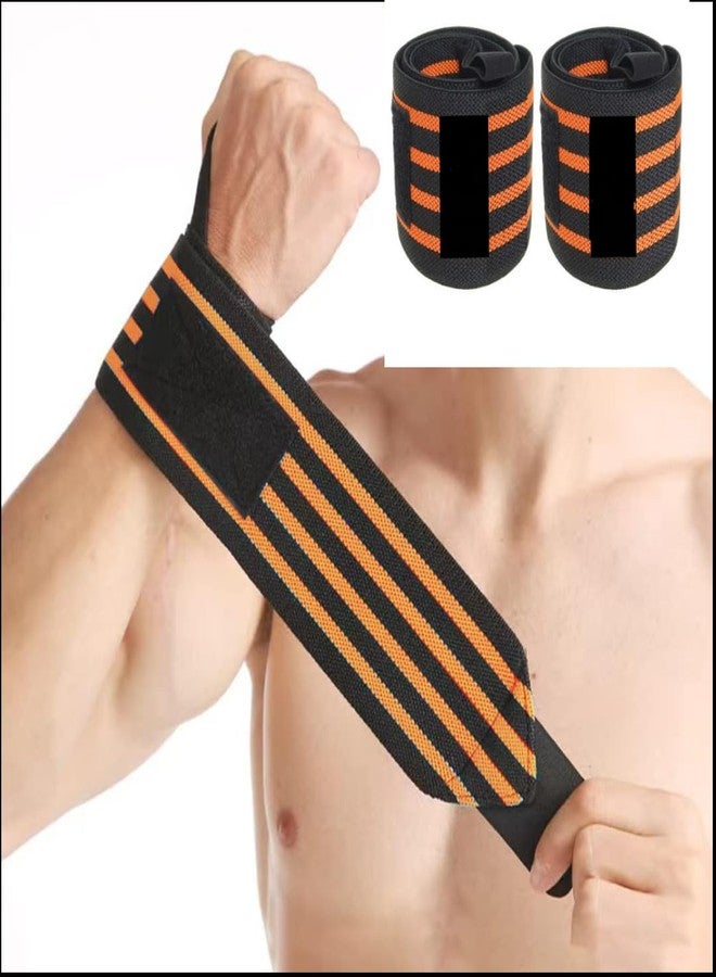 STYLERA Wrist Support Band with Thumb Loop for Gym, Cross-Fit, Weight lifting, Power lifting, Calisthenics for Men & Women (PACK OF 1 PAIR, ORANGE) - Image 3