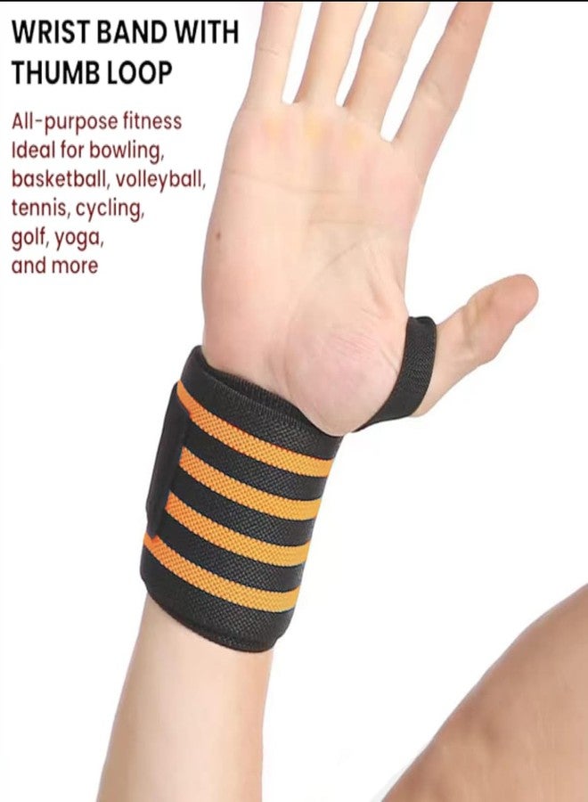 STYLERA Wrist Support Band with Thumb Loop for Gym, Cross-Fit, Weight lifting, Power lifting, Calisthenics for Men & Women (PACK OF 1 PAIR, ORANGE) - Image 4