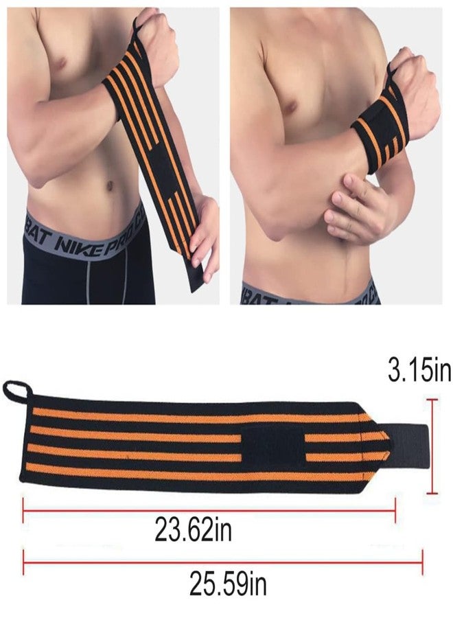 STYLERA Wrist Support Band with Thumb Loop for Gym, Cross-Fit, Weight lifting, Power lifting, Calisthenics for Men & Women (PACK OF 1 PAIR, ORANGE) - Image 2