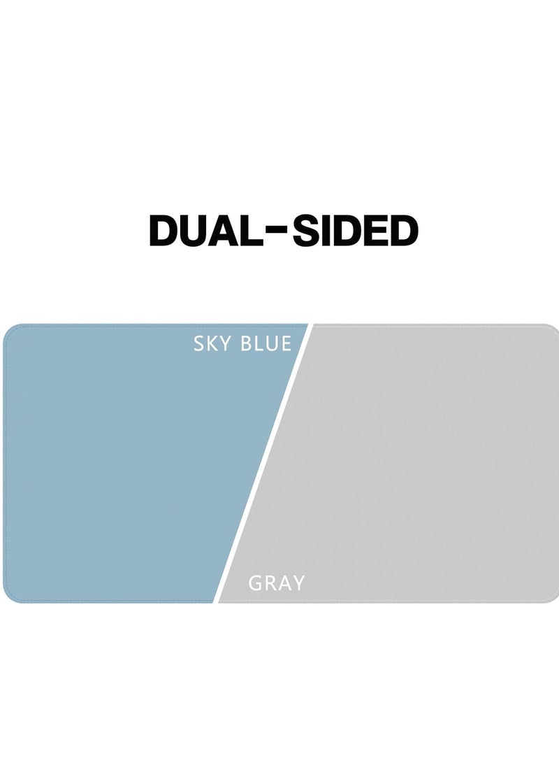 Aurrako Leather Desk Mat Pad Protector,80x40cm Large Office Mouse Pad,Non-Slip PU Desk Blotter, Laptop Desk Pad, Waterproof Desk Writing Pad for Gaming Office and Home(Black&Grey) - Image 4