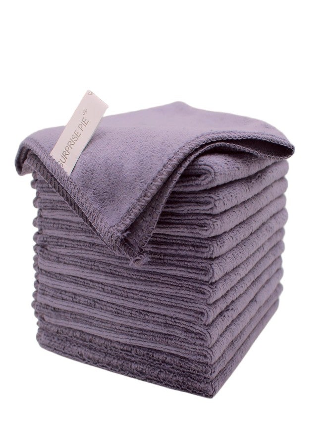 SURPRISE PIE Microfiber Dish Cloth Kitchen Cleaning Rags Car Wash Drying Towel Rags High Absorbent Lint Free Streak Free 12" x 12" 12 Pack (Grey - Image 1