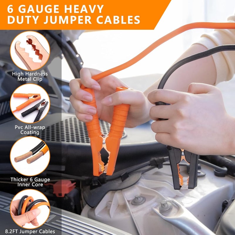 HLWDFLZ Car Emergency Kit with Portable Air Compressor - Image 4